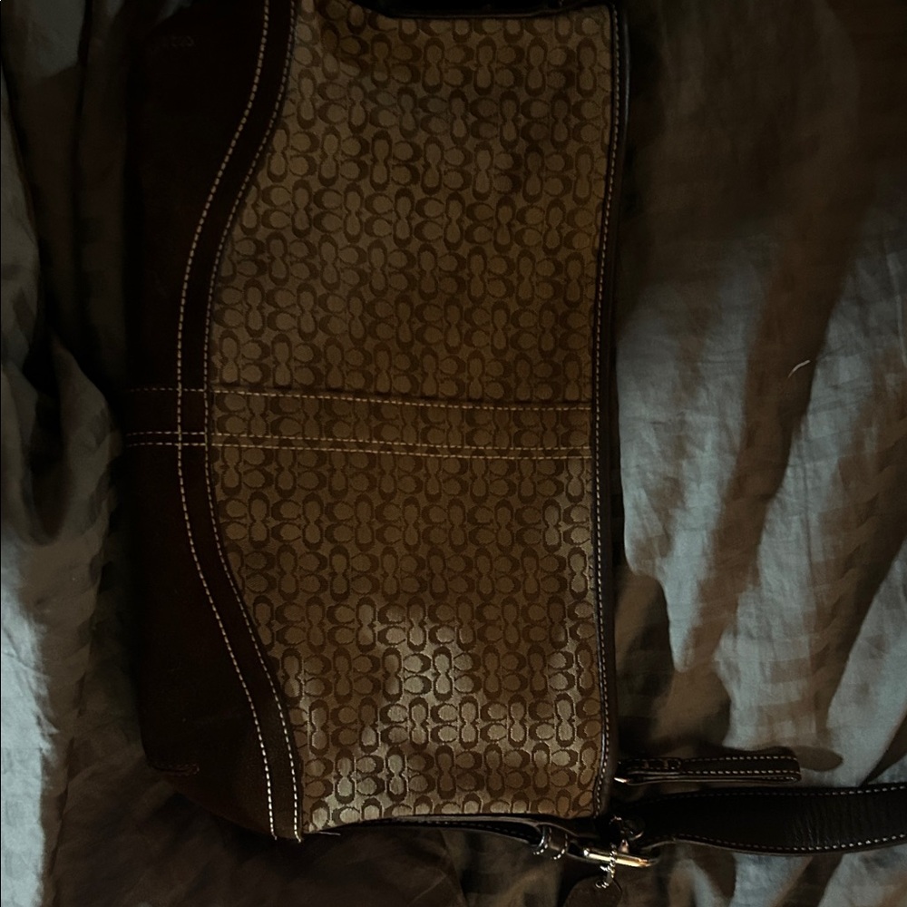 Coach Brown and Tan Shoulder Bag